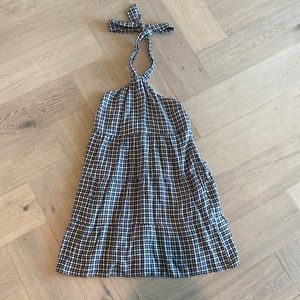 Abercrombie Black & White Check Halter Dress Size XS